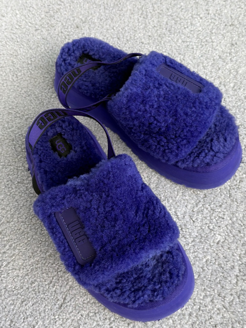 UGG  Plush Slide Sandals in Royal Purple